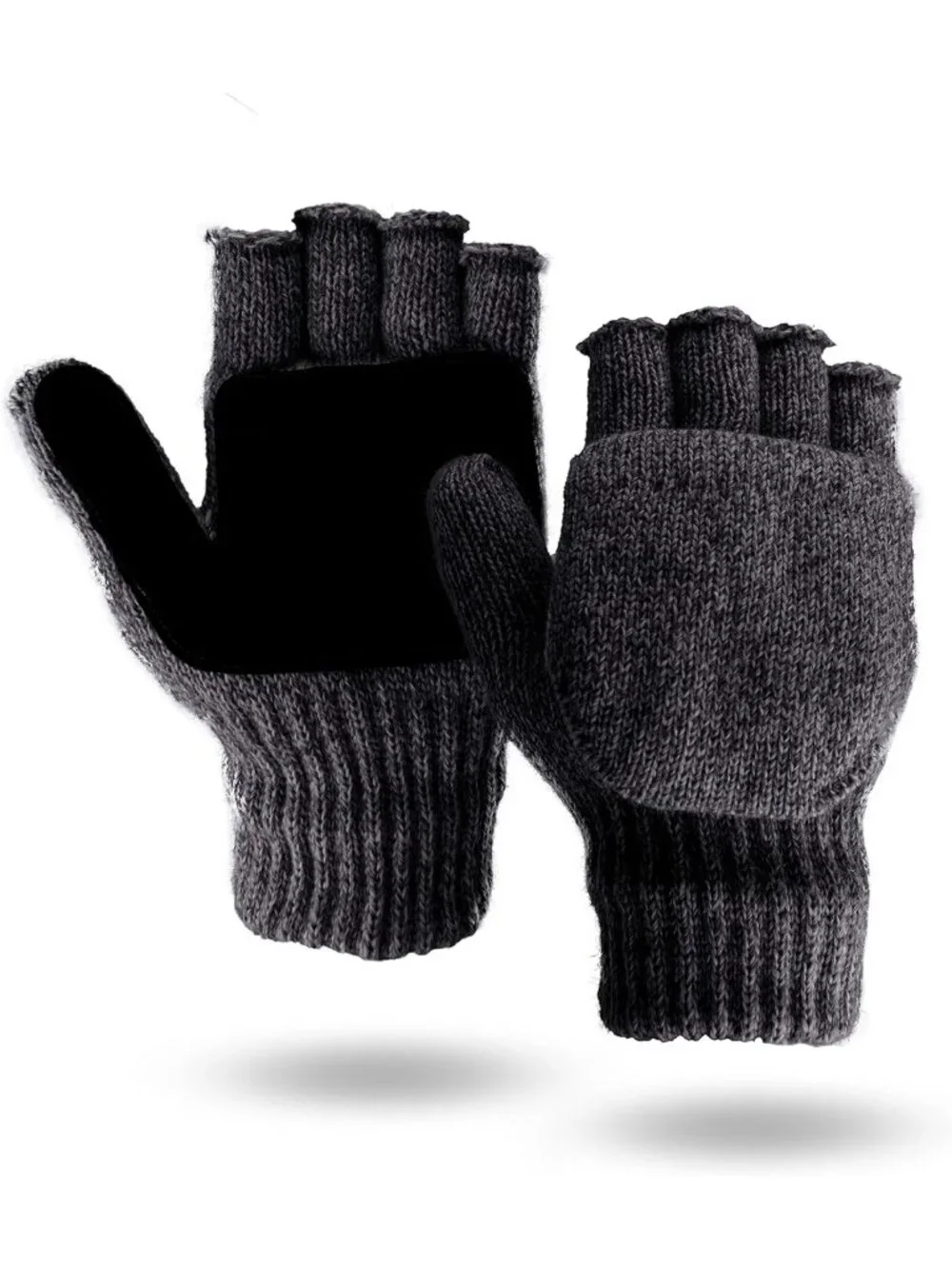 Cozy 360° Wool Glomitt Flip Mitten with 3M Thinsulate, Tan Color, Warm & Stylish